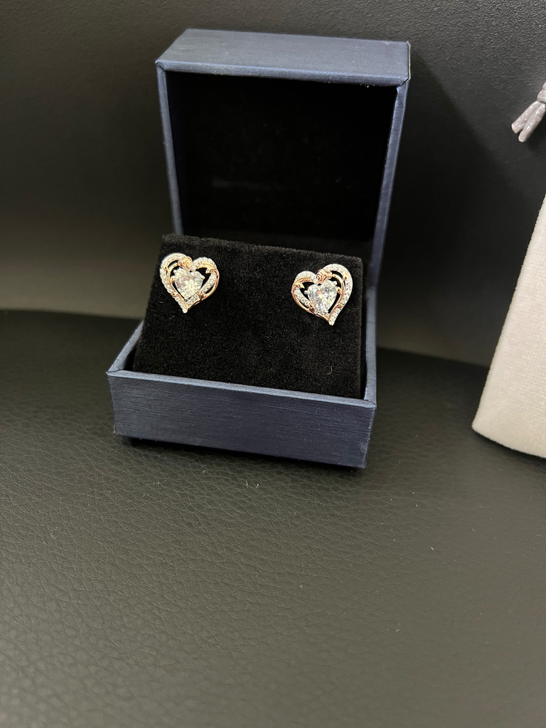 [KDF0038WEB] 1 paire de Boucle d’oreille or argent pierre swaroski